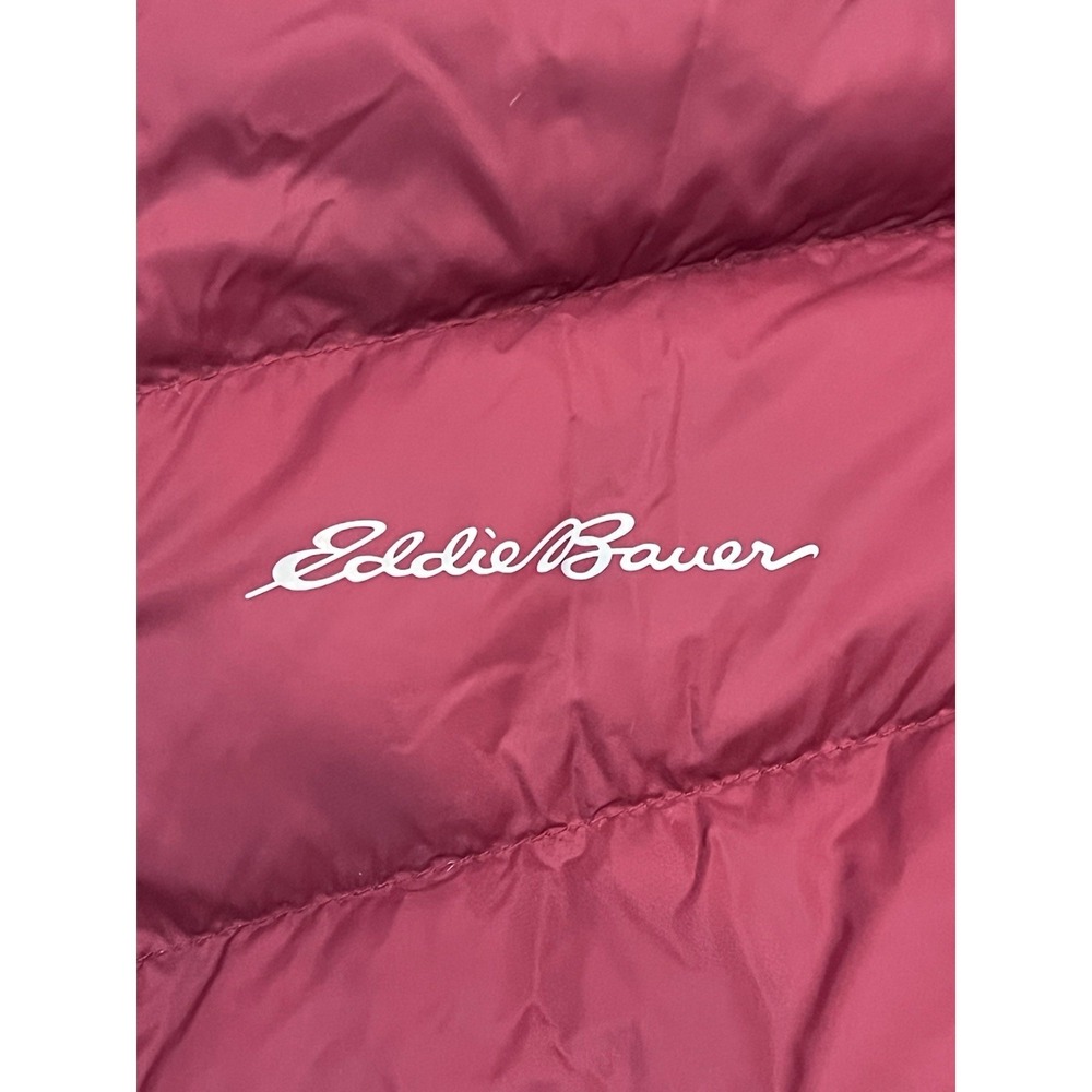 Eddie Bauer Jacket Womens S Maroon EB650 Down Puffer Zip Lightweight Hooded - Picture 3 of 8